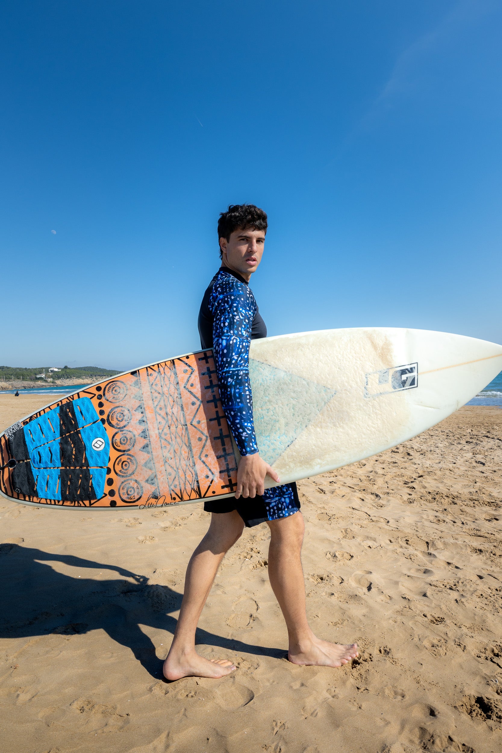 Maglia da surf a manica larga in lycra - Squalo balena