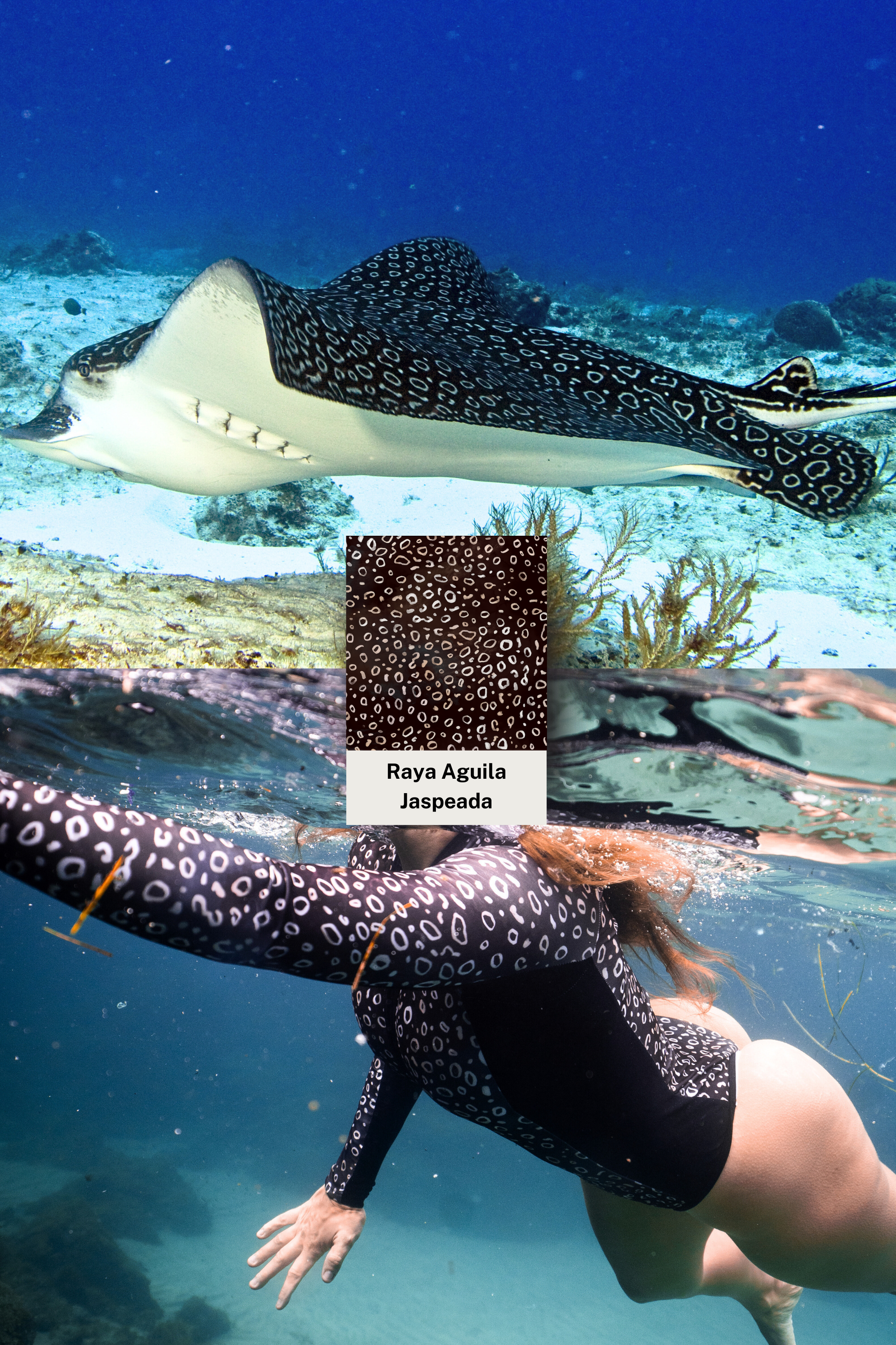 Bañador Surf Mantarraya - Negro