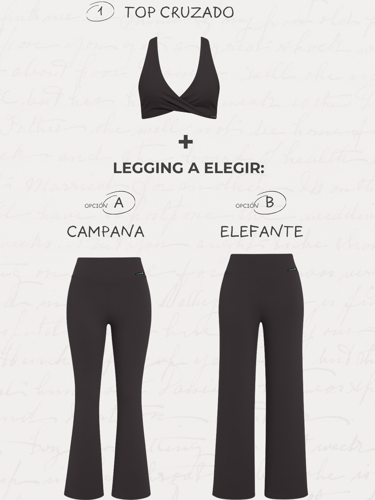 Conjunto cruzado algodón - Negro