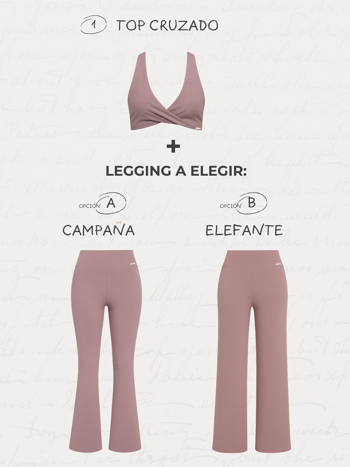 Conjunto cruzado algodón - Malva