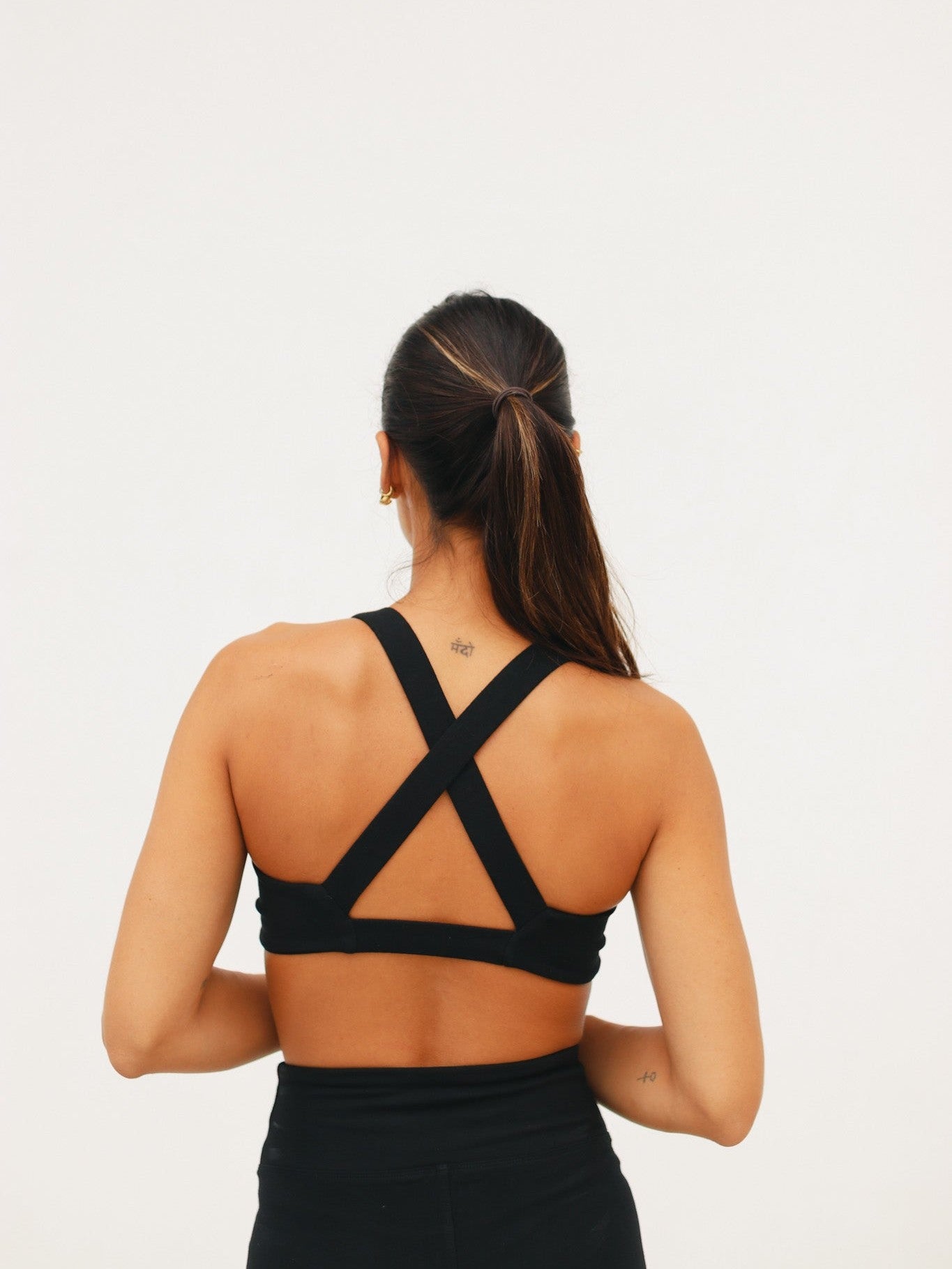 Cotton Crossover Top - Black
