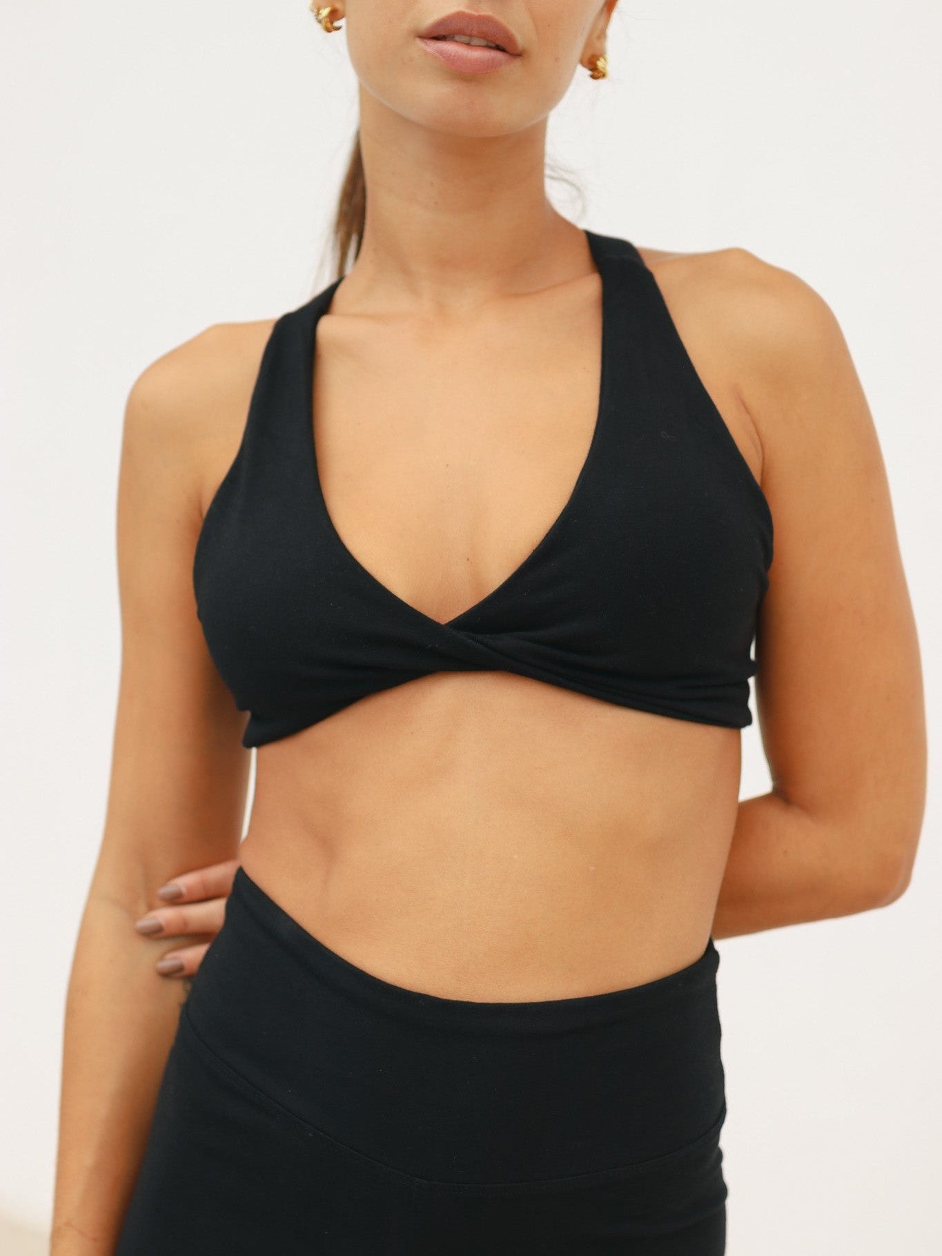 Top Cruzado algodón - Negro