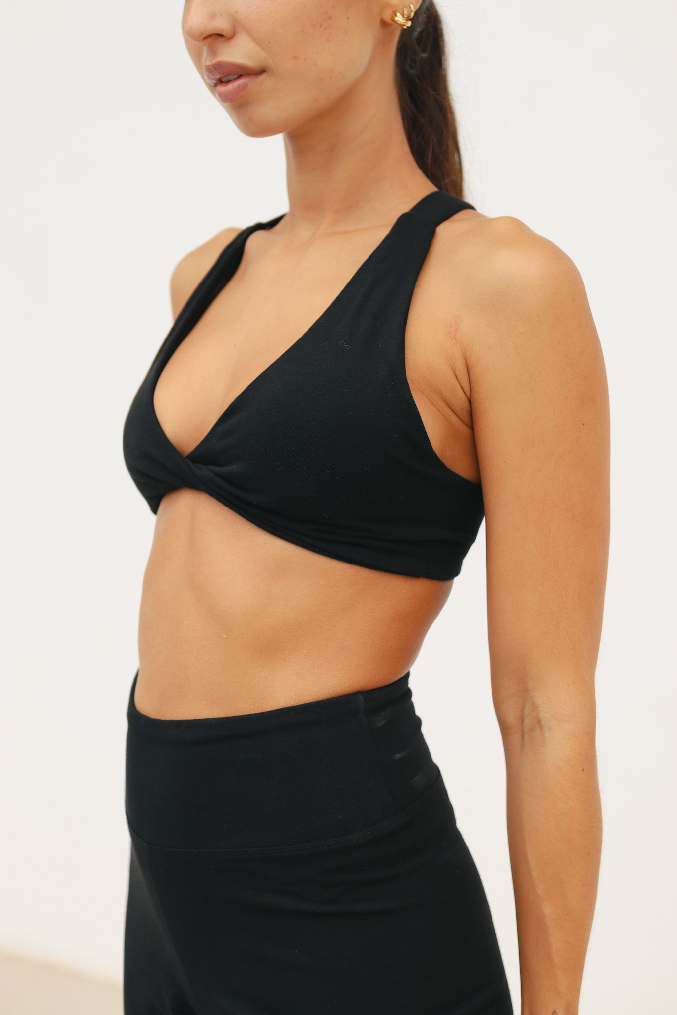 Top Cruzado algodón - Negro