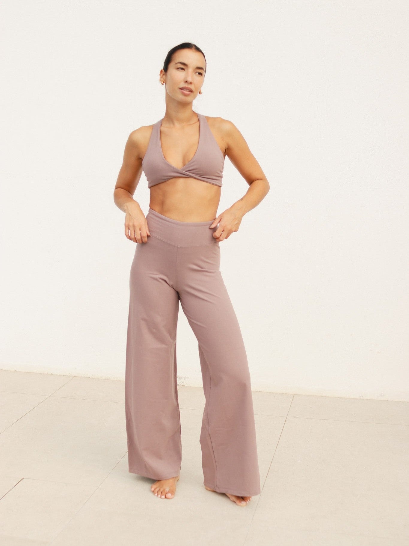 Cotton Wrap Top - Mauve