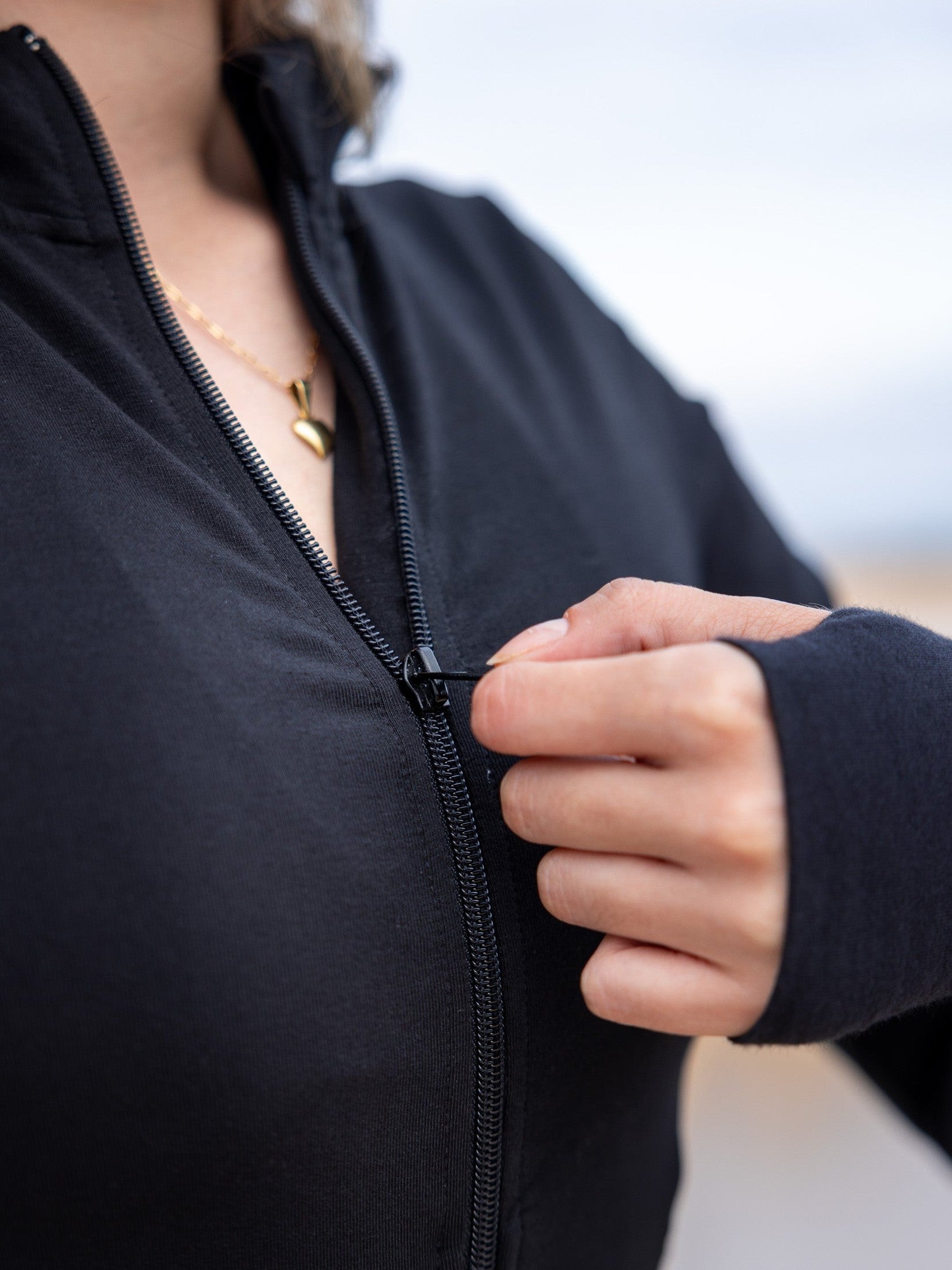 Chaqueta deportiva algodón - Negra