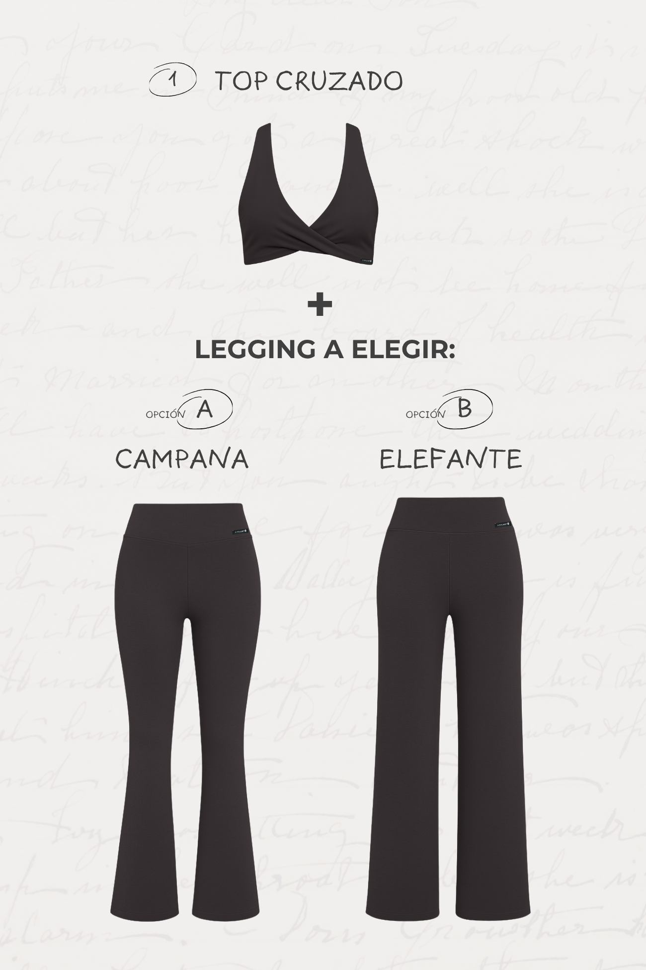 Conjunto cruzado algodón - Negro