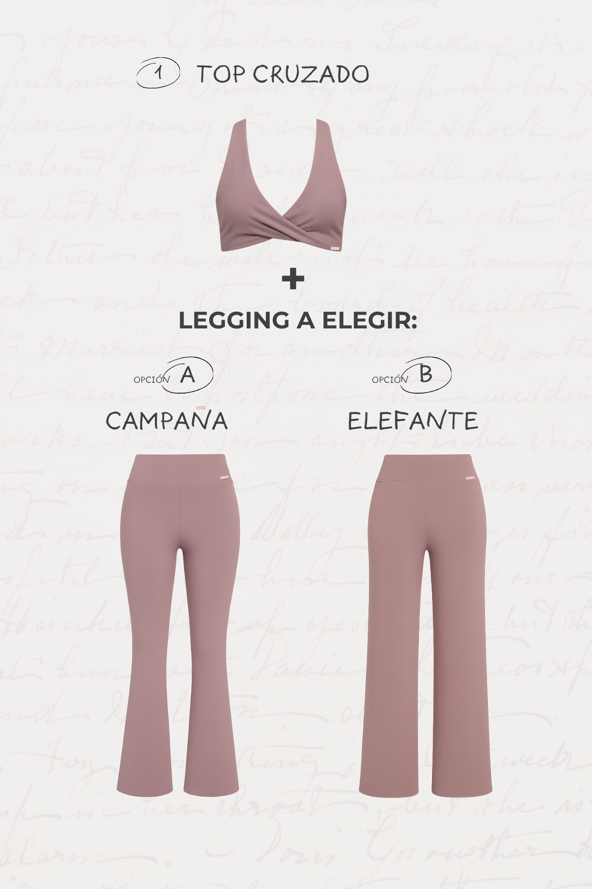 Conjunto cruzado algodón - Malva