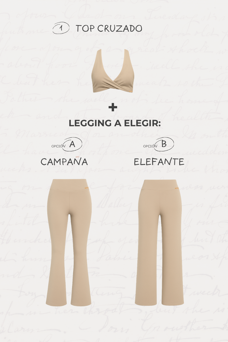 Conjunto cruzado algodón - Beige