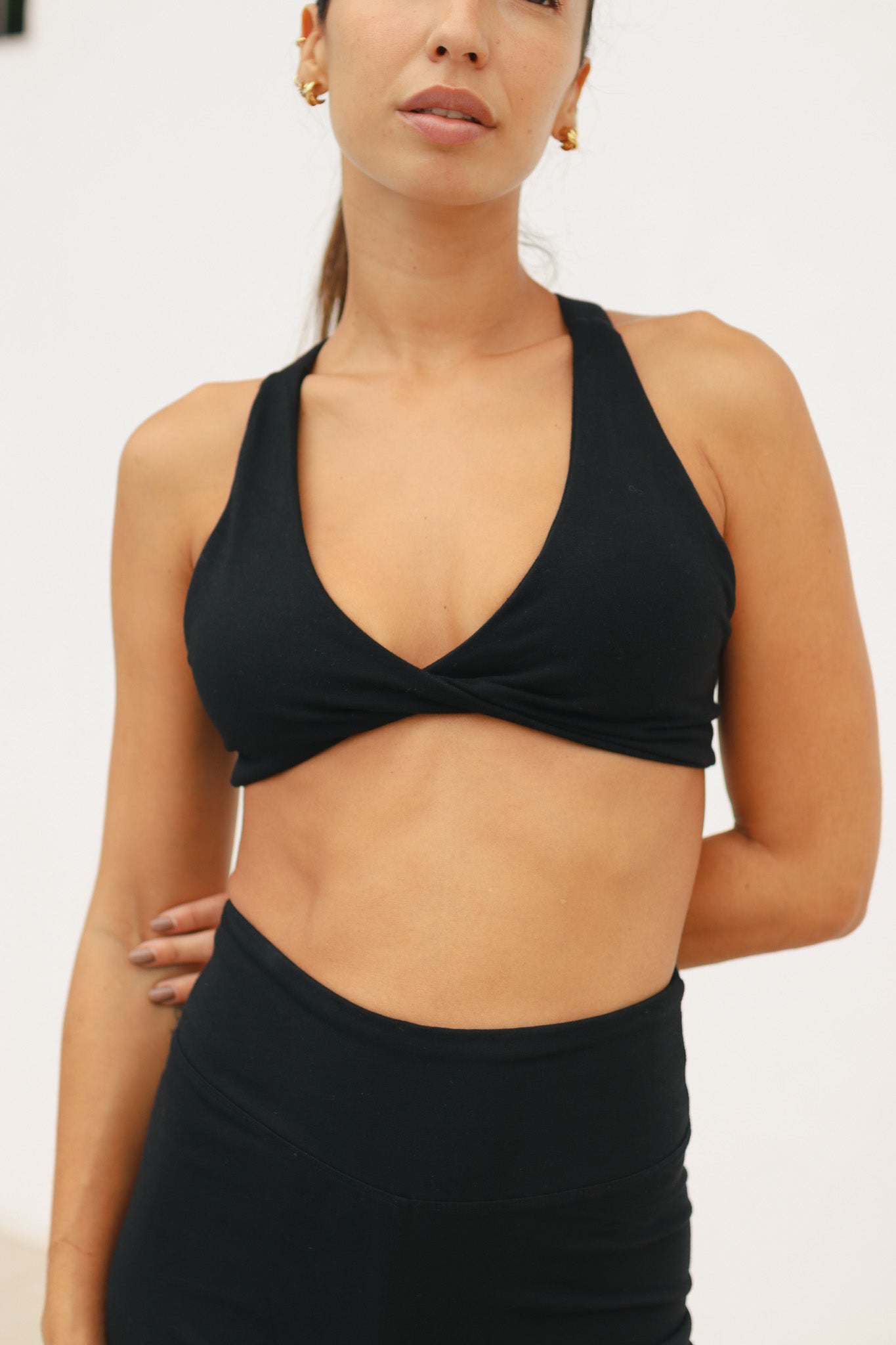 Top Cruzado algodón - Negro