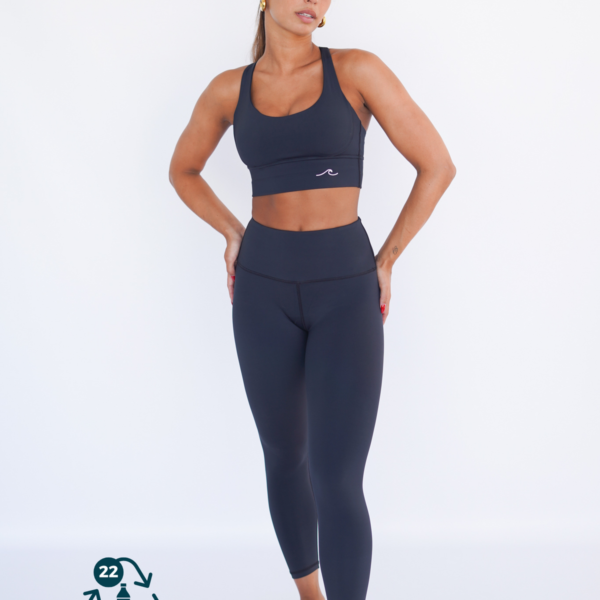 Conjunto Deportivo Sostenible OCEAN negro】FitPlanet